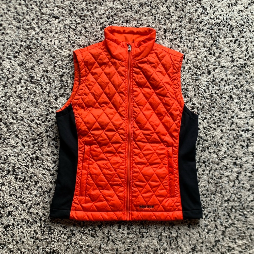 Marmot Orange & Black Quilted Vest